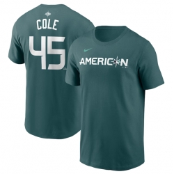 Men New York Yankees 45 Gerrit Cole Teal 2023 All Star Name Number T Shirt