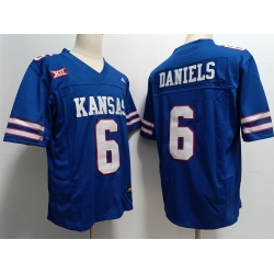 Men Nike Kansas Jayhawks #6 Jalon Daniels Stitched Blue College Football Jersey