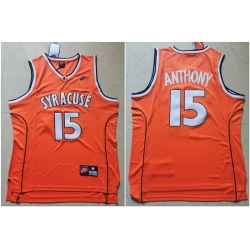 Syracuse University 15 Carmelo Anthony Orange Nike Basketball College Jersey