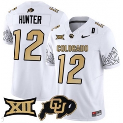 Men Colorado Buffaloes #12 Travis Hunter White Vapor Limited Stitched Football Jersey