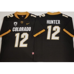 Men Colorado Buffaloes Travis Hunter #12 Black Stitched Football Jersey II