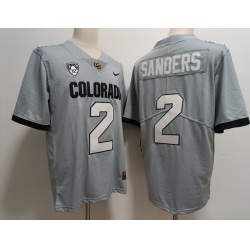 Ｍen Colorado Buffaloes #2 Shedeur Sanders Gray 2023 FUSE Stitched Football Jersey