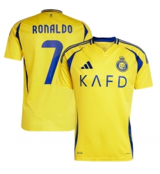 Men Soccer #7 Ronaldo Yellow Jersey