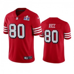 Nike 49ers 80 Jerry Rice Red Rush Youth Stitched NFL Vapor Untouchable Limited 2024 Super Bowl LVIII Jersey 