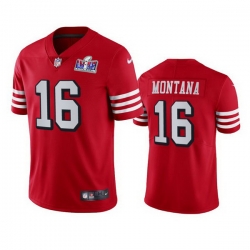 Youth NFL San Francisco 49ers 16 Joe Montana Red Throwback Vapor Untouchable Limited Stitched 2024 Super Bowl LVIII Jersey