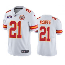 Men Kansas City Chiefs 21 Trent McDuffie White Vapor Untouchable Limited Stitched Football 2024 Super Bowl LVIII Jersey