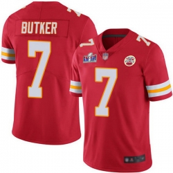 Men Nike Kansas City Chiefs 7 Harrison Butker Red Team Color Bound Stitched NFL Vapor Untouchable Limited 2024 Super Bowl LVIII Jersey