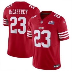 Men San Francisco 49ers 23 Christian McCaffrey Red 2023 F U S E  Vapor Untouchable Limited Stitched Football 2024 Super Bowl LVIII Jersey