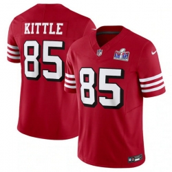 Men San Francisco 49ers 85 George Kittle New Red 2023 F U S E  Vapor Untouchable Limited Stitched Football 2024 Super Bowl LVIII Jersey