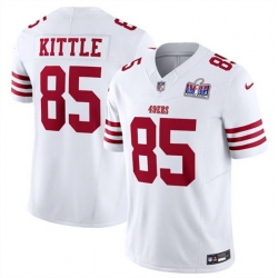 Men San Francisco 49ers 85 George Kittle White 2023 F U S E  Vapor Untouchable Limited Stitched Football 2024 Super Bowl LVIII Jersey