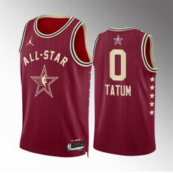 Men 2024 All Star 0 Jayson Tatum Crimson Stitched Basketball Jersey