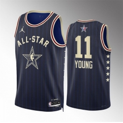 Men 2024 All Star 11 Trae Young Crimson Navy Stitched Basketball Jersey