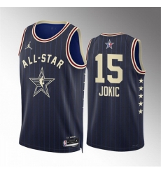 Men 2024 All Star 15 Nikola Jokic Navy Stitched Basketball Jersey