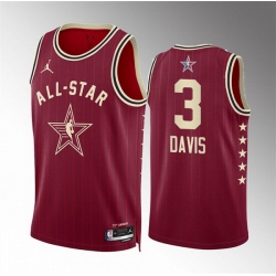 Men 2024 All Star 3 Anthony Davis Crimson Stitched Basketball Jersey