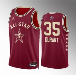 Men 2024 All Star 35 Kevin Durant Crimson Stitched Basketball Jersey