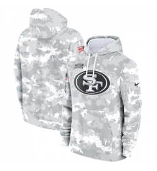 Youth San Francisco 49ers 2024 White Gray Salute To Service Pullover Hoodie