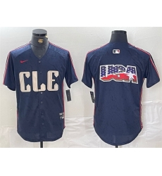 Men Cleveland Guardians Team Big Logo Navy 2024 City Connect Limited Stitched Baseball Jerseys