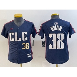 Youth Cleveland Guardians 38 Steven Kwan Navy 2024 City Connect Limited Stitched Baseball Jersey 2