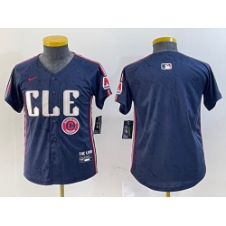 Youth Cleveland Guardians Team Big Logo Navy 2024 City Connect Stitched Baseball JerseyS 4