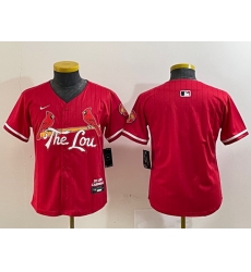 Youth St  Louis Cardinals Team Big Logo Red 2024 City Connect Limited Stitched Baseball Jersey 8