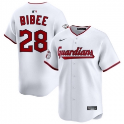 Men Cleveland Guardians Nike White Home Limited Jersey Bibee Tanner 28