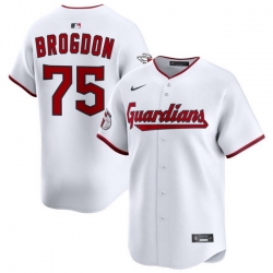 Men Cleveland Guardians Nike White Home Limited Jersey Brogdon Connor 75