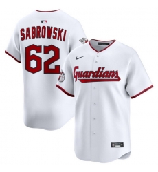 Men Cleveland Guardians Nike White Home Limited Jersey Sabrowski Erik 62 Men Cleveland Guardians Nike White Home Limited Jersey Sabrowski Erik 62