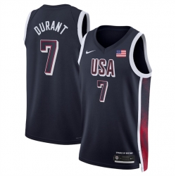 Men USA Basketball 7 Kevin Durant Navy 2024 Swingman Stitched Jersey