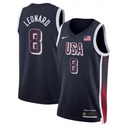 Men USA Basketball 8 Kawhi Leonard Navy 2024 Swingman Stitched Jersey