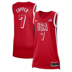 Women USA Basketball 7 Kahleah Copper Red 2024 Swingman Stitched Jersey