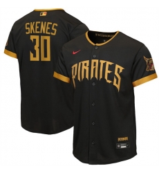 Youth Pittsburgh Pirates 30 Paul Skenes Black 2026 City Connect Stadium Stitched Baseball Jersey Youth Pittsburgh Pirates 30 Paul Skenes Black 2026 City Connect Stadium Stitched Baseball Jersey