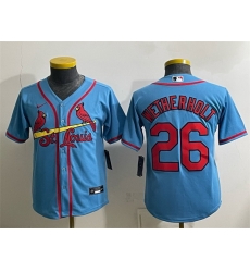 Youth St Louis Cardinals 26 JJ Wetherholt Blue Cool Base Stitched Baseball Jersey Youth St Louis Cardinals 26 JJ Wetherholt Blue Cool Base Stitched Baseball Jersey