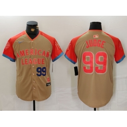 Men American League 99 Aaron Judge Cream 2024 All Star Elite Stitched Baseball Jersey 6