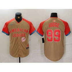 Men American League 99 Aaron Judge Cream 2024 All Star Elite Stitched Baseball Jersey 8