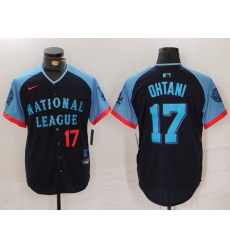 Men National League 17 Shohei Ohtani Navy 2024 All Star Elite Stitched Baseball Jersey 5