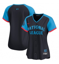 Women National League Blank Navy 2024 All Star Limited Stitched Baseball Jersey 28Run Small 29