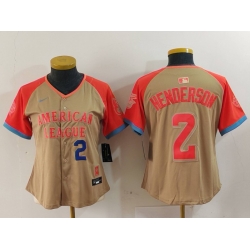 Women American League 2 Gunnar Henderson Cream 2024 All Star Limited Stitched Baseball Jersey 1