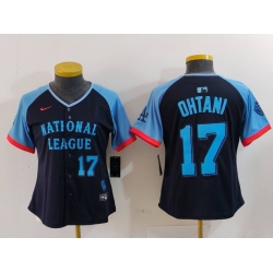 Women National League 17 Shohei Ohtani Navy 2024 All Star Limited Stitched Baseball Jersey 3