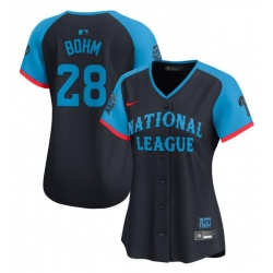 Women National League 28 Alec Bohm Navy 2024 All Star Limited Stitched Baseball Jersey_2