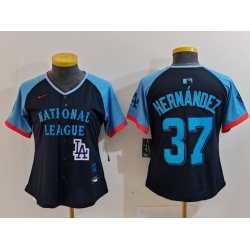 Women National League 37 Teoscar Hernandez Navy 2024 All Star Limited Stitched Baseball Jersey 5