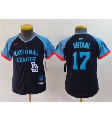 Youth National League 17 Shohei Ohtani Navy 2024 All Star Limited Stitched Baseball Jersey 3