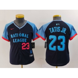 Youth National League 23 Fernando Tatis Jr  Navy 2024 All Star Limited Stitched Baseball Jersey 6