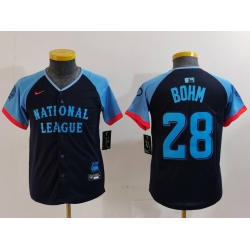 Youth National League 28 Alec Bohm Navy 2024 All Star Limited Stitched Baseball Jersey 2