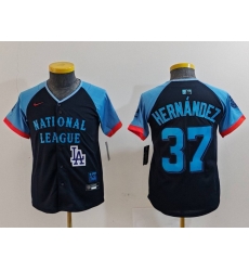 Youth National League 37 Teoscar Hernandez Navy 2024 All Star Limited Stitched Baseball Jersey 2