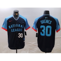 Men National League 30 Paul Skenes Navy 2024 All Star Limited Stitched Baseball Jersey 2