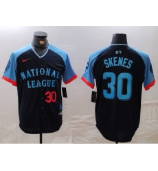 Men National League 30 Paul Skenes Navy 2024 All Star Limited Stitched Baseball Jersey 3