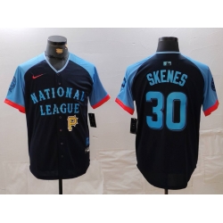 Men National League 30 Paul Skenes Navy 2024 All Star Limited Stitched Baseball Jersey 7