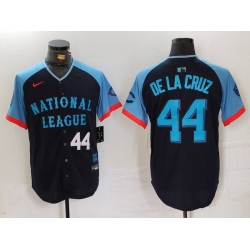 Men National League 44 Elly De La Cruz Navy 2024 All Star Limited Stitched Baseball Jersey  6