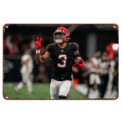 Atlanta Falcons Aluminum Sign 12x8 Inch Jessie Bates III 001