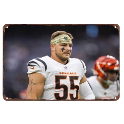 Cincinnati Bengals Aluminum Sign 12x8 Inch Logan Wilson 002